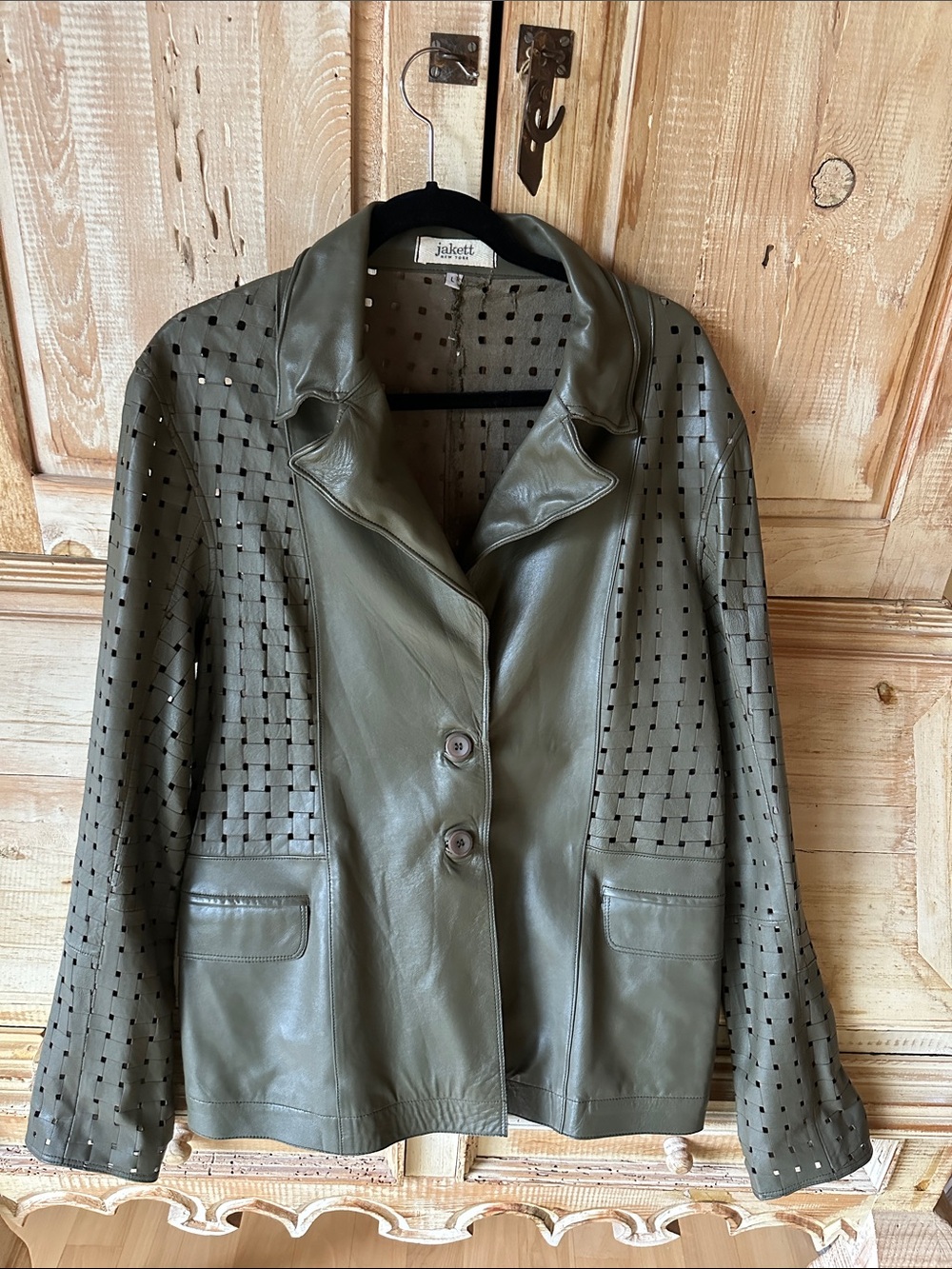 Jakett Leather Blazer - Olive